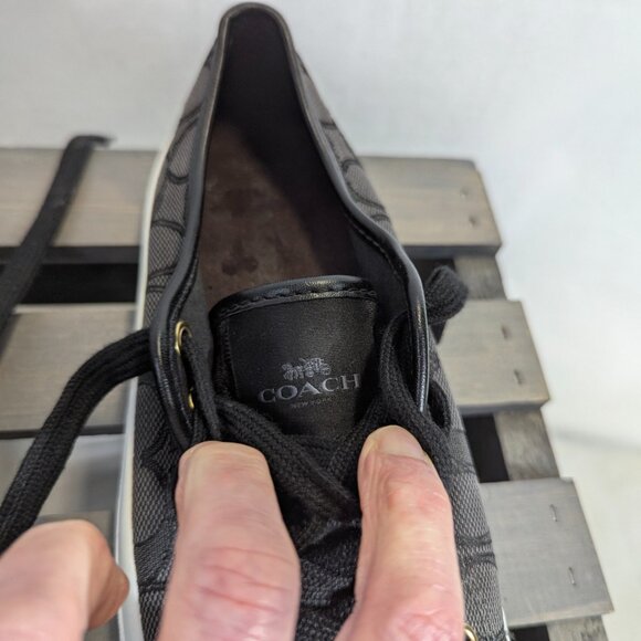 NWOB Coach Signature Logo Black/Gray Tennis Shoes Size 7.5 - Picture 12 of 15